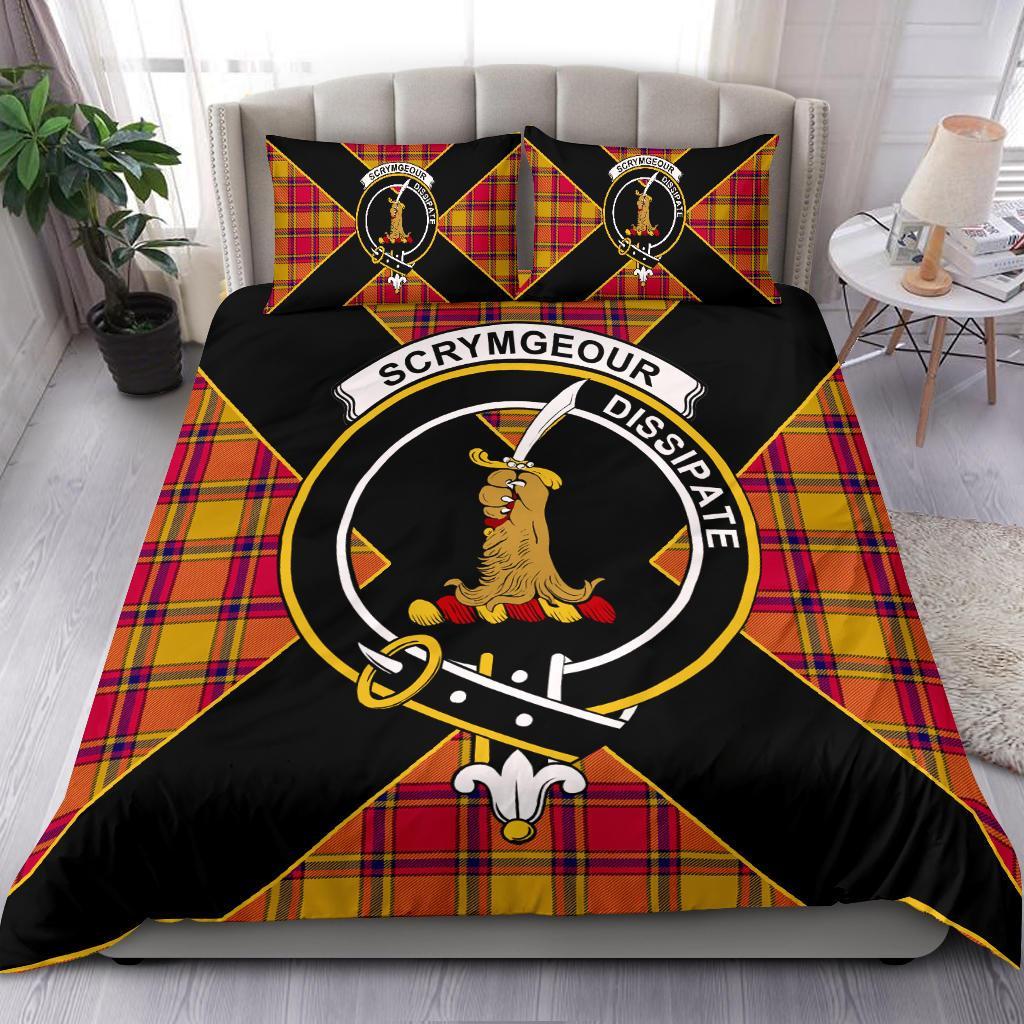 Scrymgeour Tartan Crest Bedding Set - Luxury Style