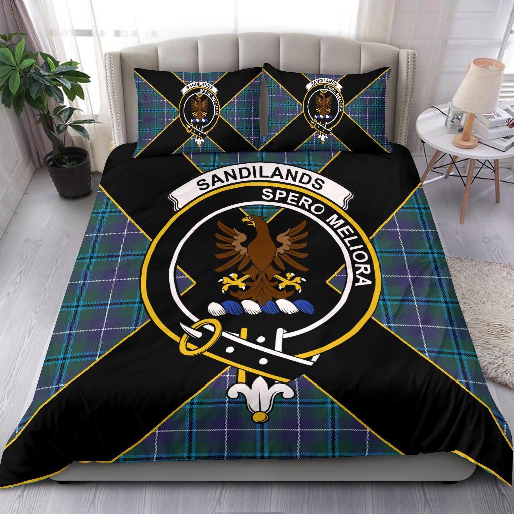 Sandilands Tartan Crest Bedding Set - Luxury Style