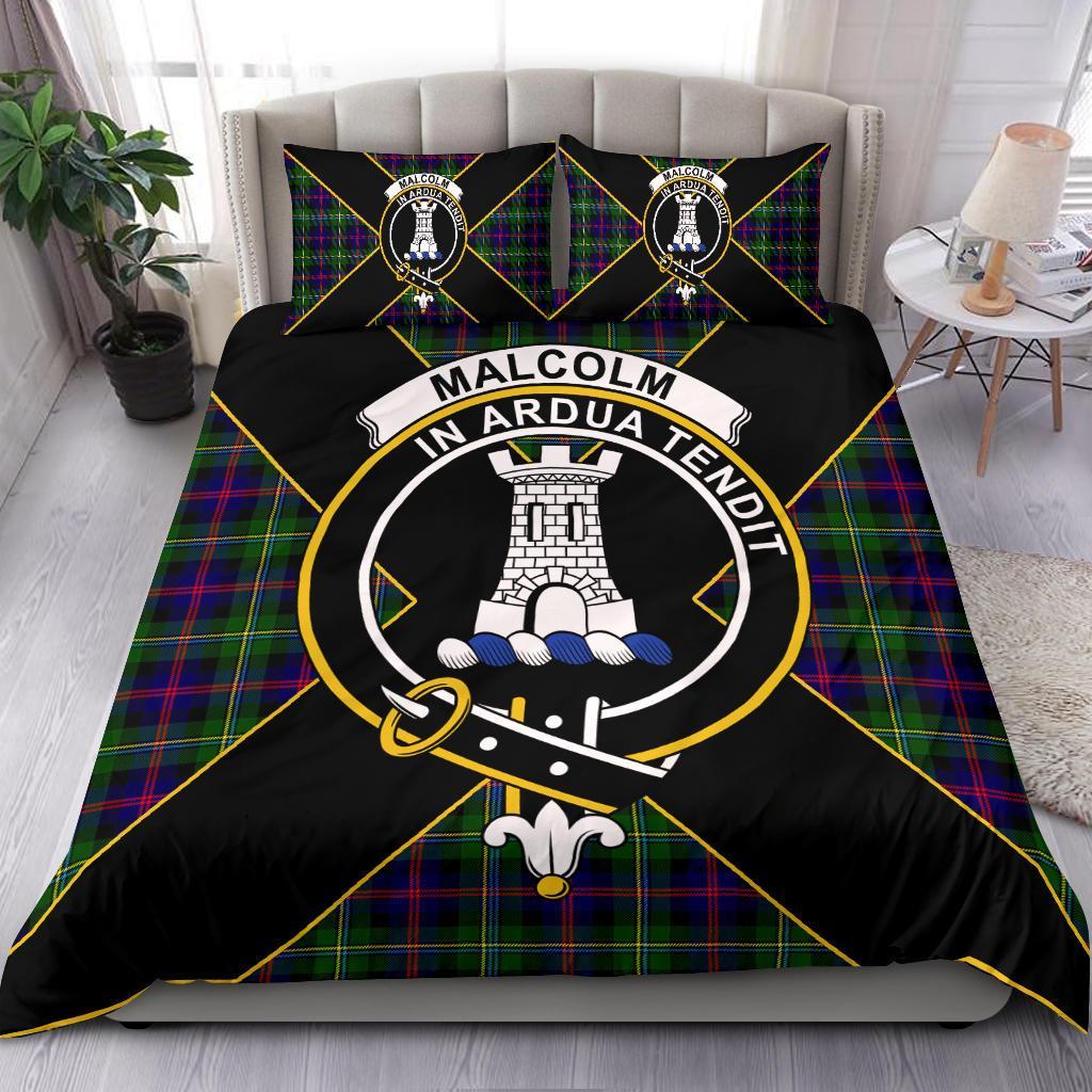 Malcolm (or MacCallum) Tartan Crest Bedding Set - Luxury Style