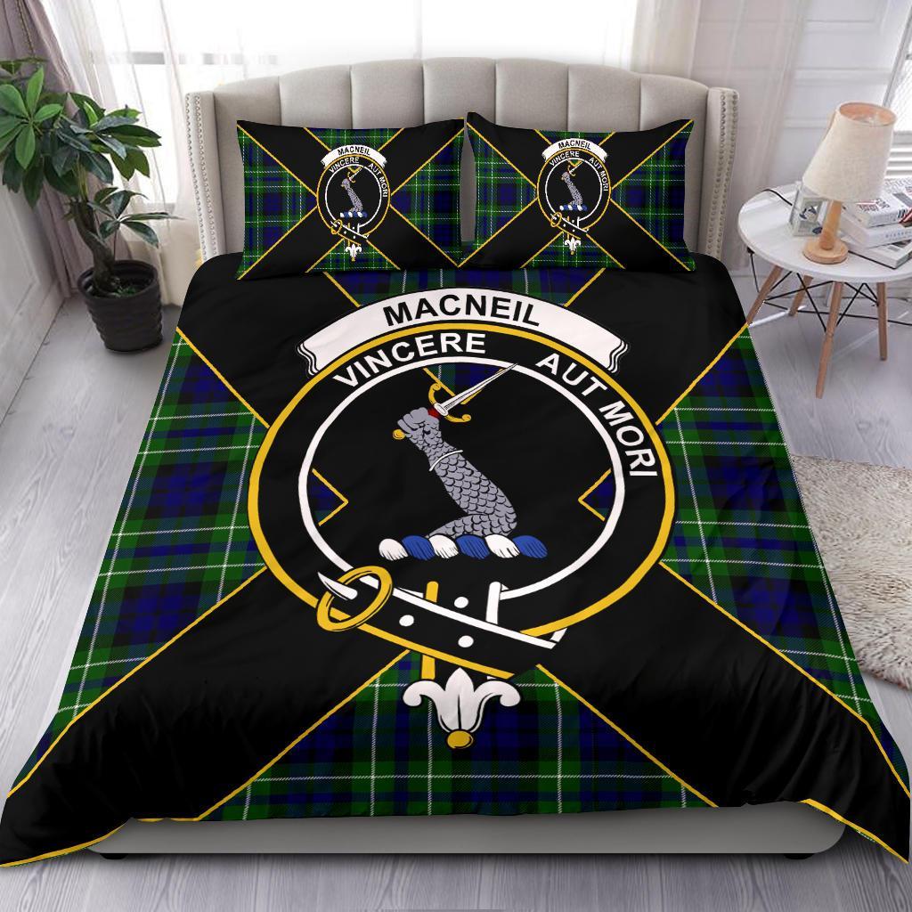 MacNeil of Colonsay Tartan Crest Bedding Set - Luxury Style