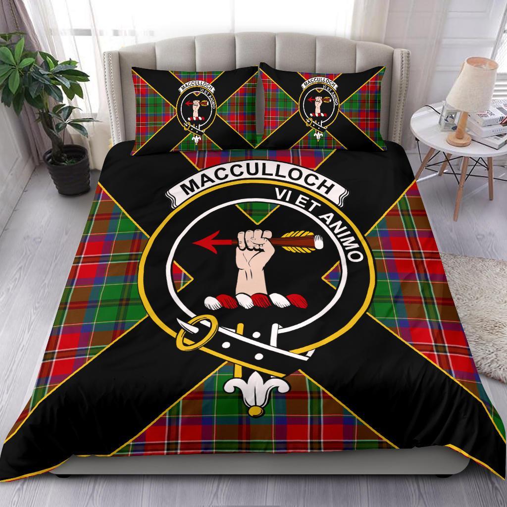 MacCulloch (McCulloch) Tartan Crest Bedding Set - Luxury Style