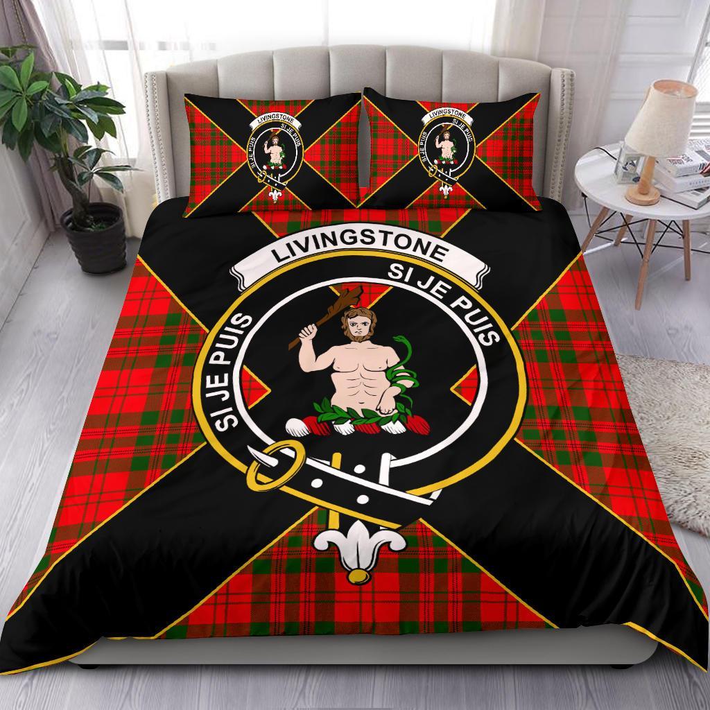 Livingstone Tartan Crest Bedding Set - Luxury Style