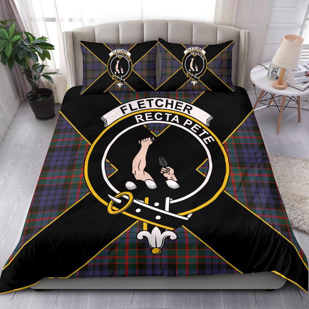 Fletcher Tartan Crest Bedding Set - Luxury Style