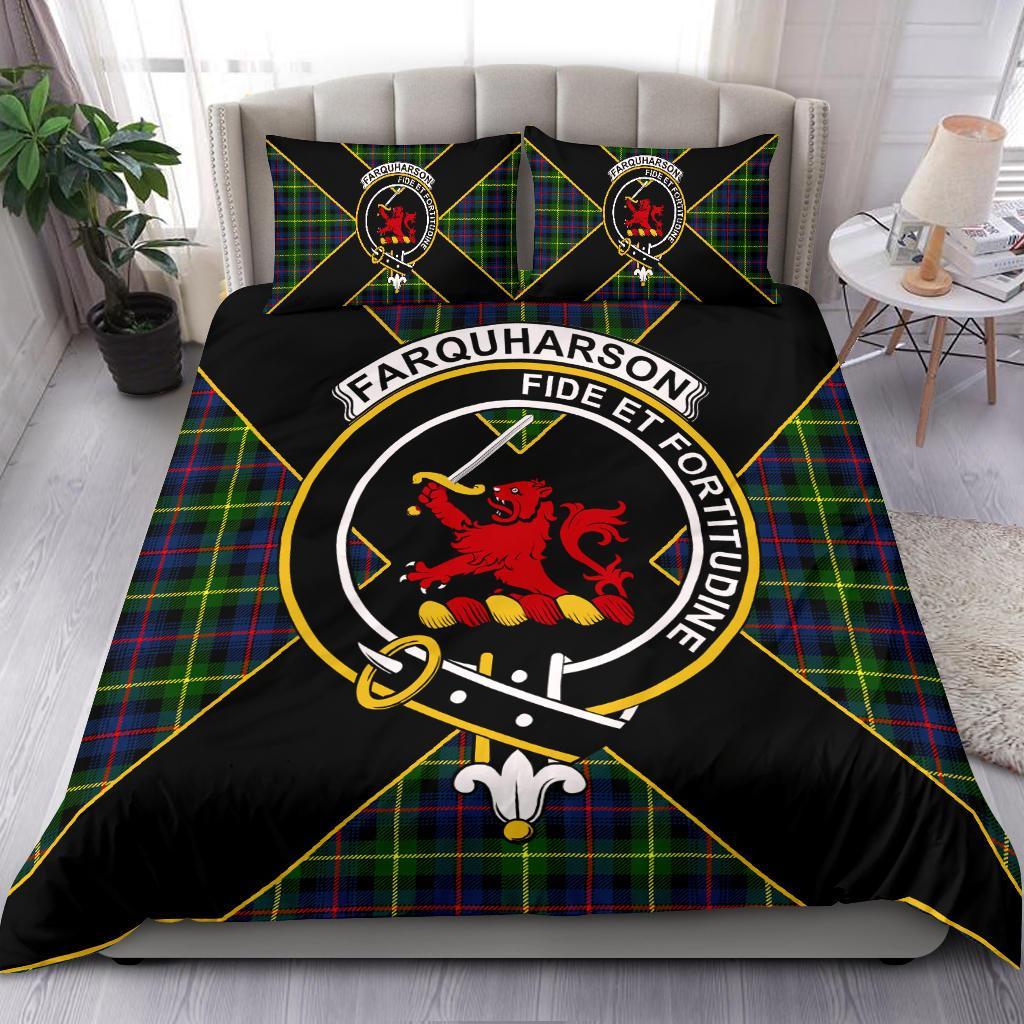 Farquharson Tartan Crest Bedding Set - Luxury Style