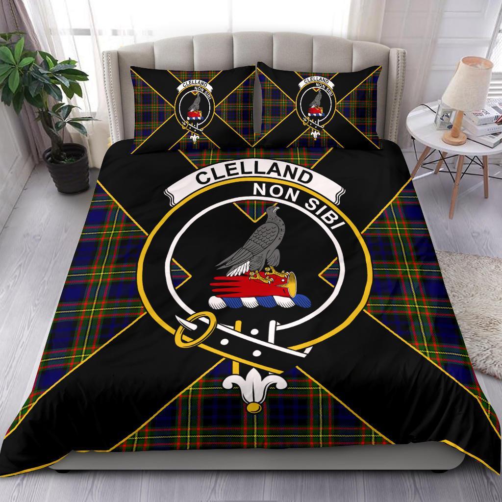 Clelland Tartan Crest Bedding Set - Luxury Style