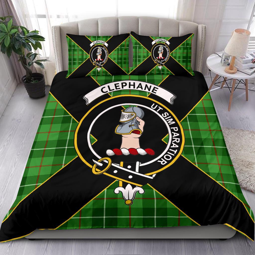 Clephane (or Clephan) Tartan Crest Bedding Set - Luxury Style