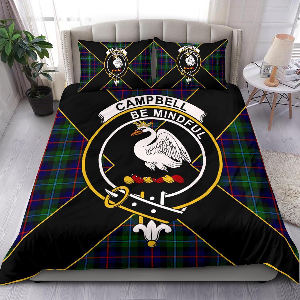 Campbell of Cawdor Tartan Crest Bedding Set - Luxury Style