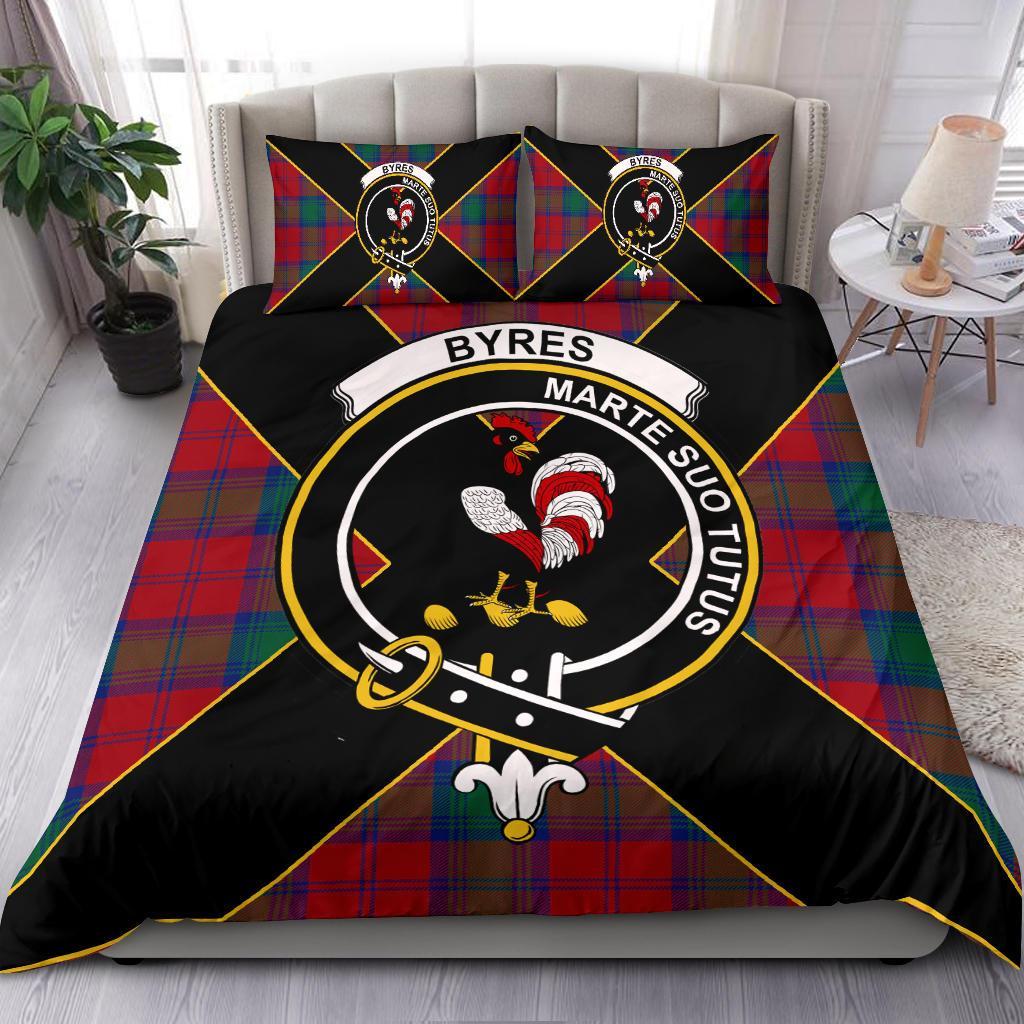 Byres Tartan Crest Bedding Set - Luxury Style