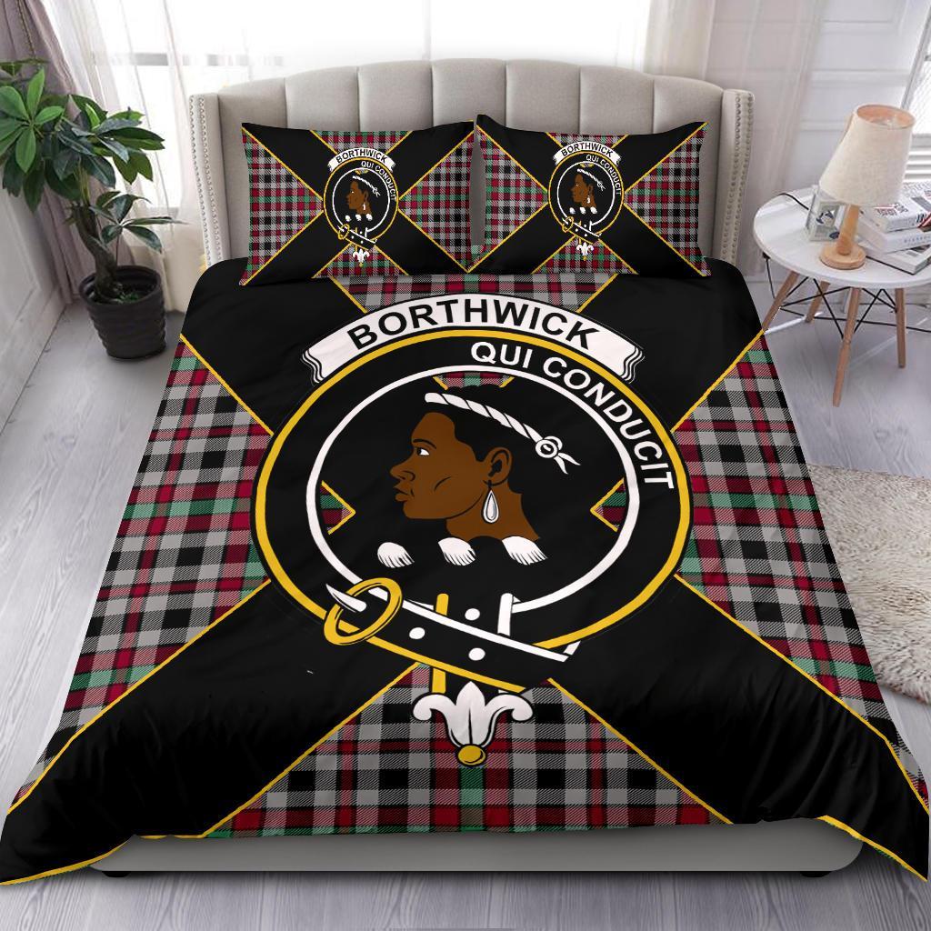 Borthwick Tartan Crest Bedding Set - Luxury Style