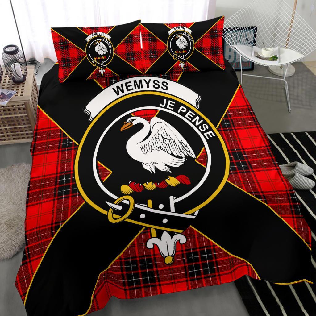 Wemyss Tartan Crest Bedding Set - Luxury Style