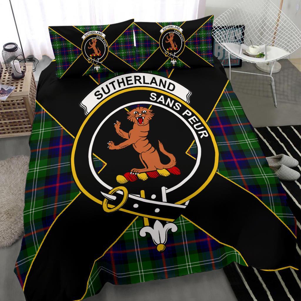 Sutherland I Tartan Crest Bedding Set - Luxury Style