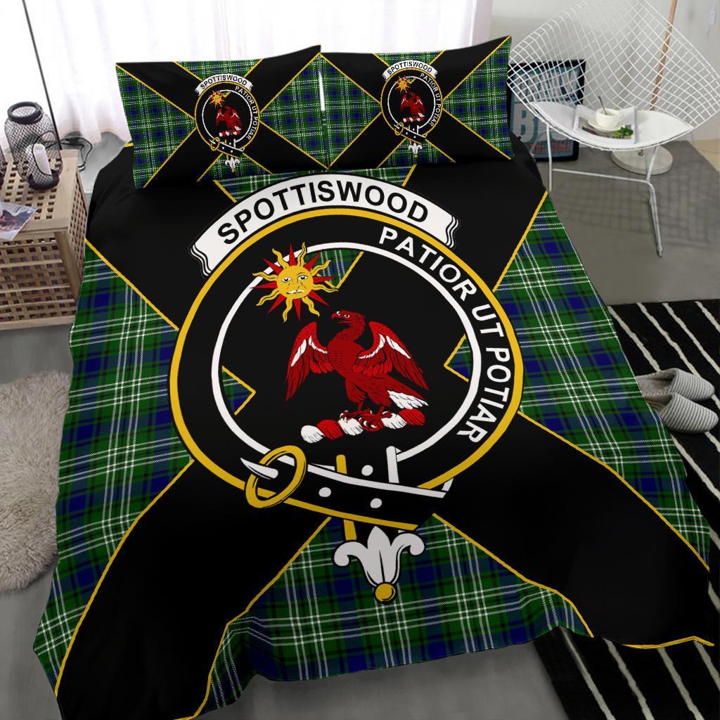 Spottiswood Tartan Crest Bedding Set - Luxury Style