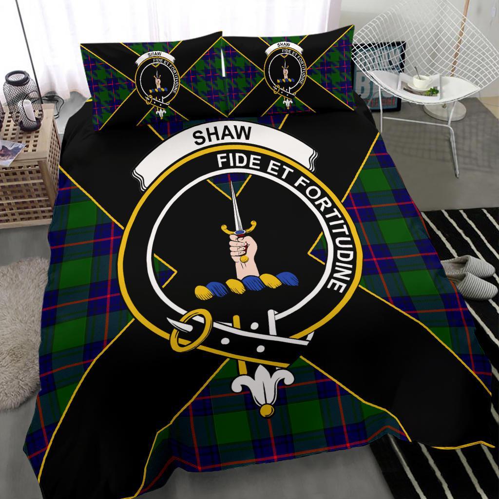 Shaw (of Tordarroch) Tartan Crest Bedding Set - Luxury Style