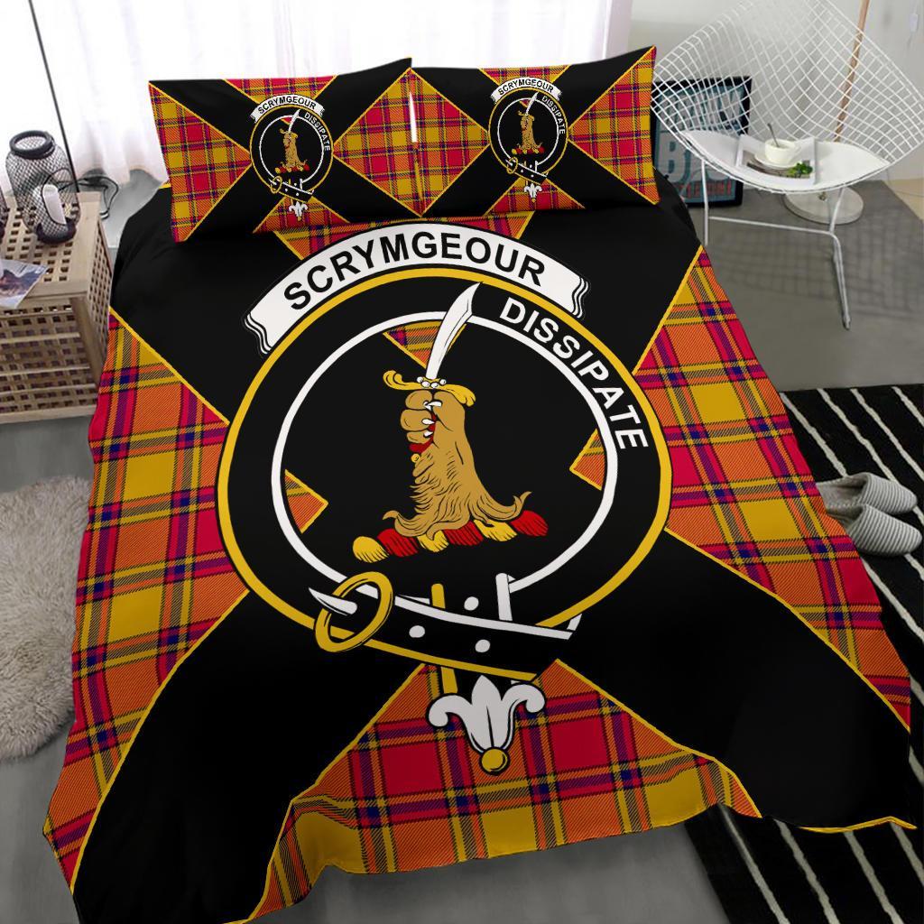 Scrymgeour Tartan Crest Bedding Set - Luxury Style