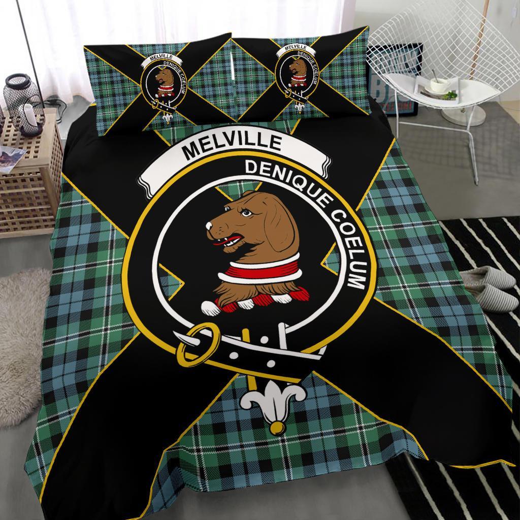 Melville Tartan Crest Bedding Set - Luxury Style