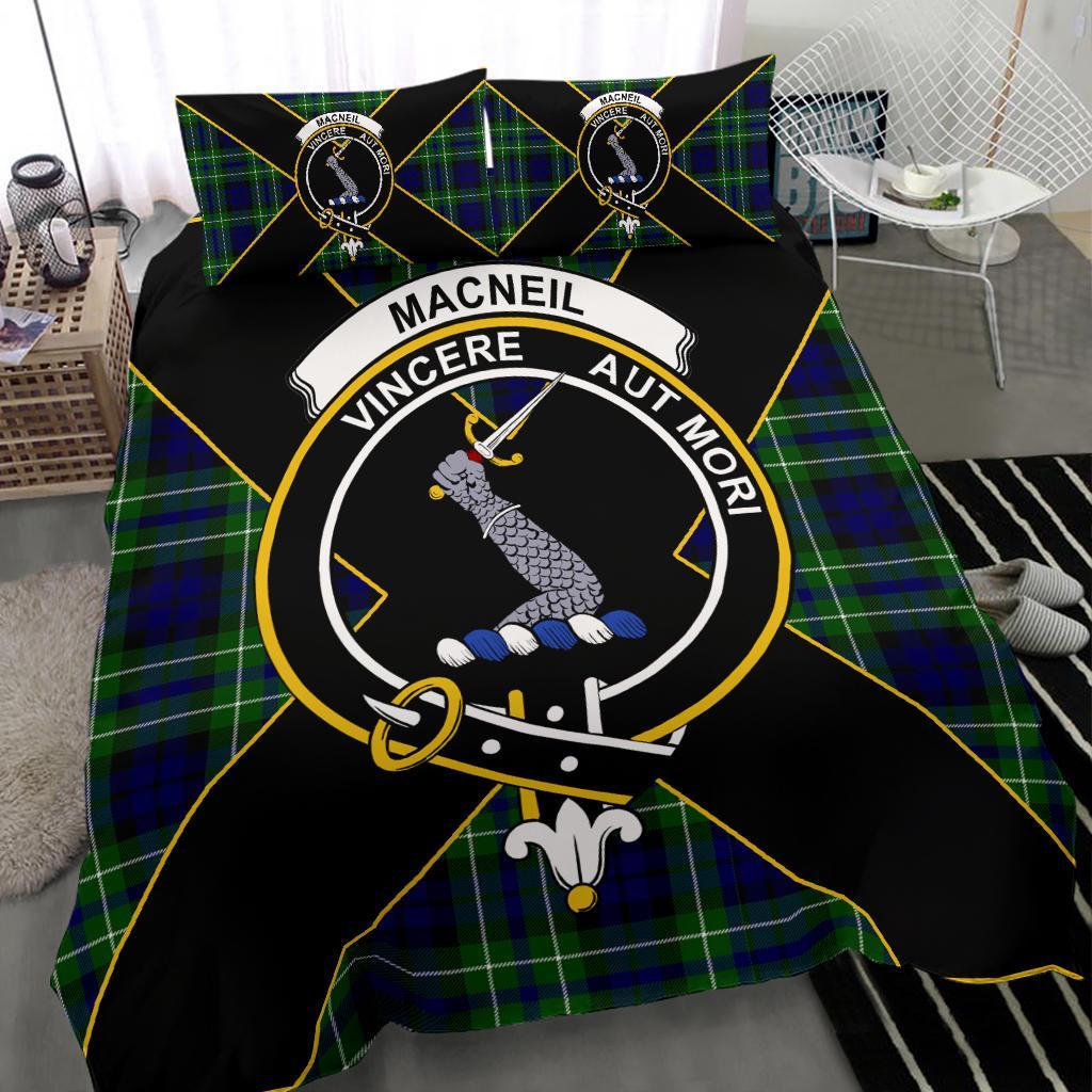 MacNeil of Colonsay Tartan Crest Bedding Set - Luxury Style