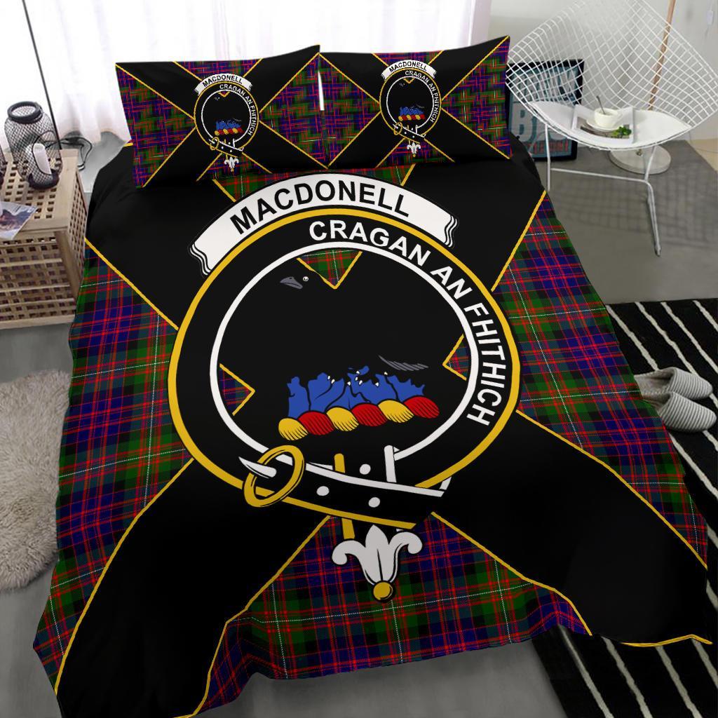 MacDonell of Glengarry Tartan Crest Bedding Set - Luxury Style