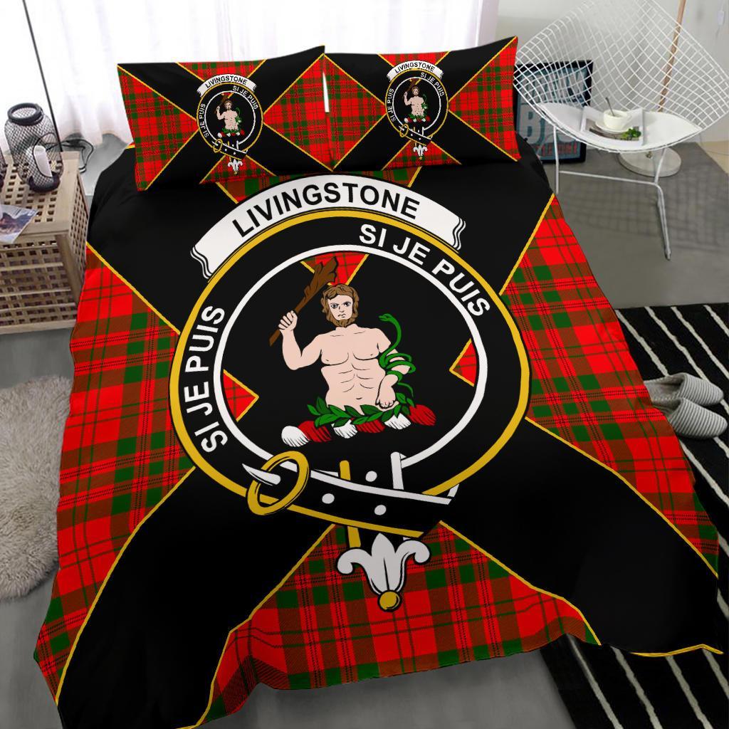 Livingstone Tartan Crest Bedding Set - Luxury Style