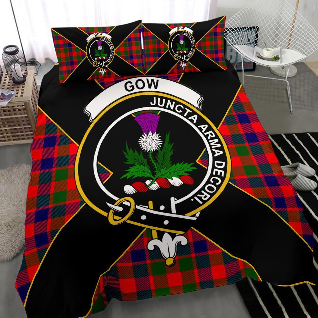 Gow (of Skeoch) Tartan Crest Bedding Set - Luxury Style