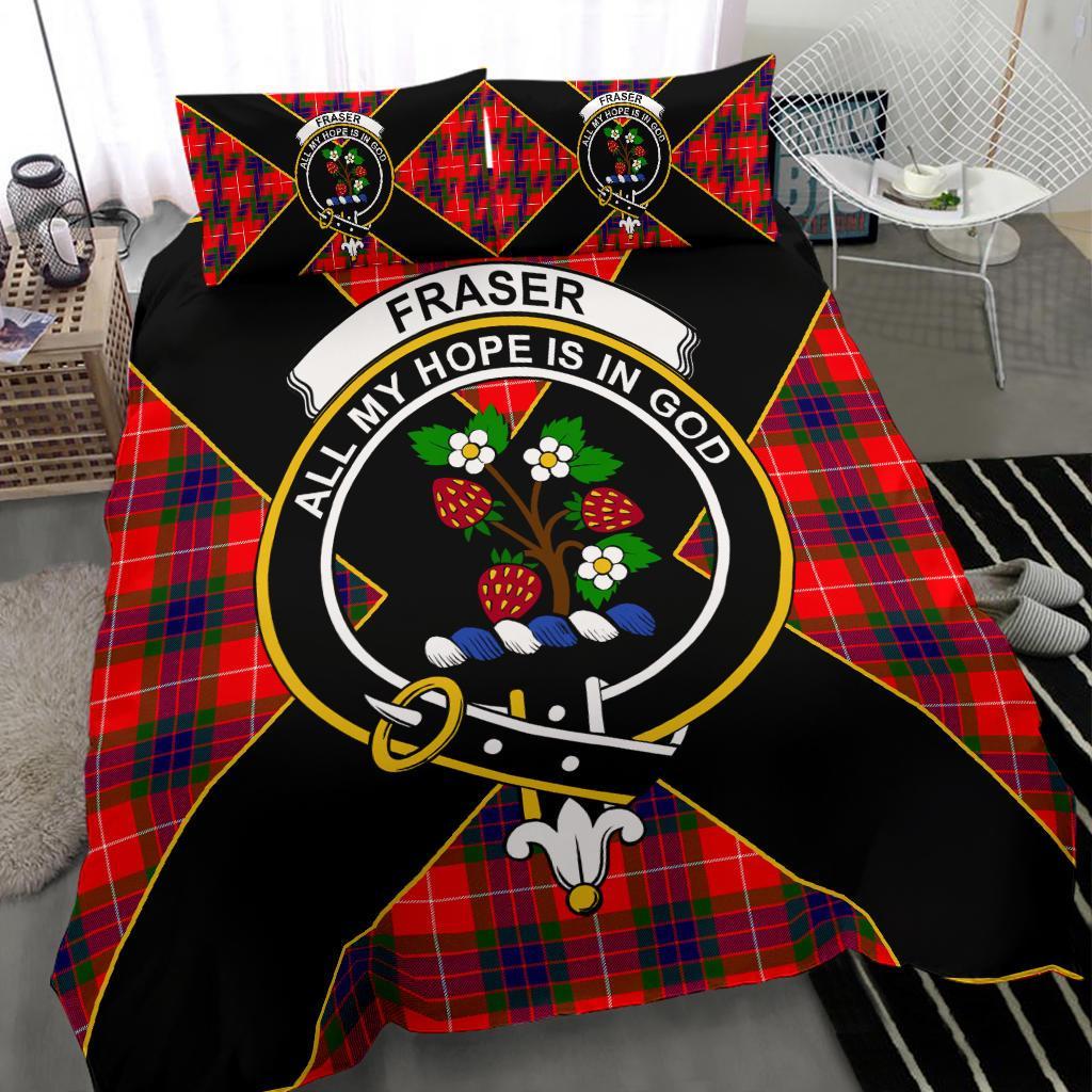 Fraser Tartan Crest Bedding Set - Luxury Style