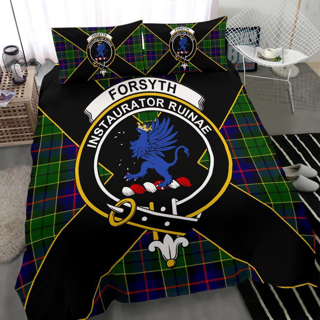 Forsyth Tartan Crest Bedding Set - Luxury Style