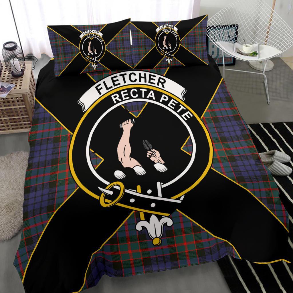 Fletcher Tartan Crest Bedding Set - Luxury Style