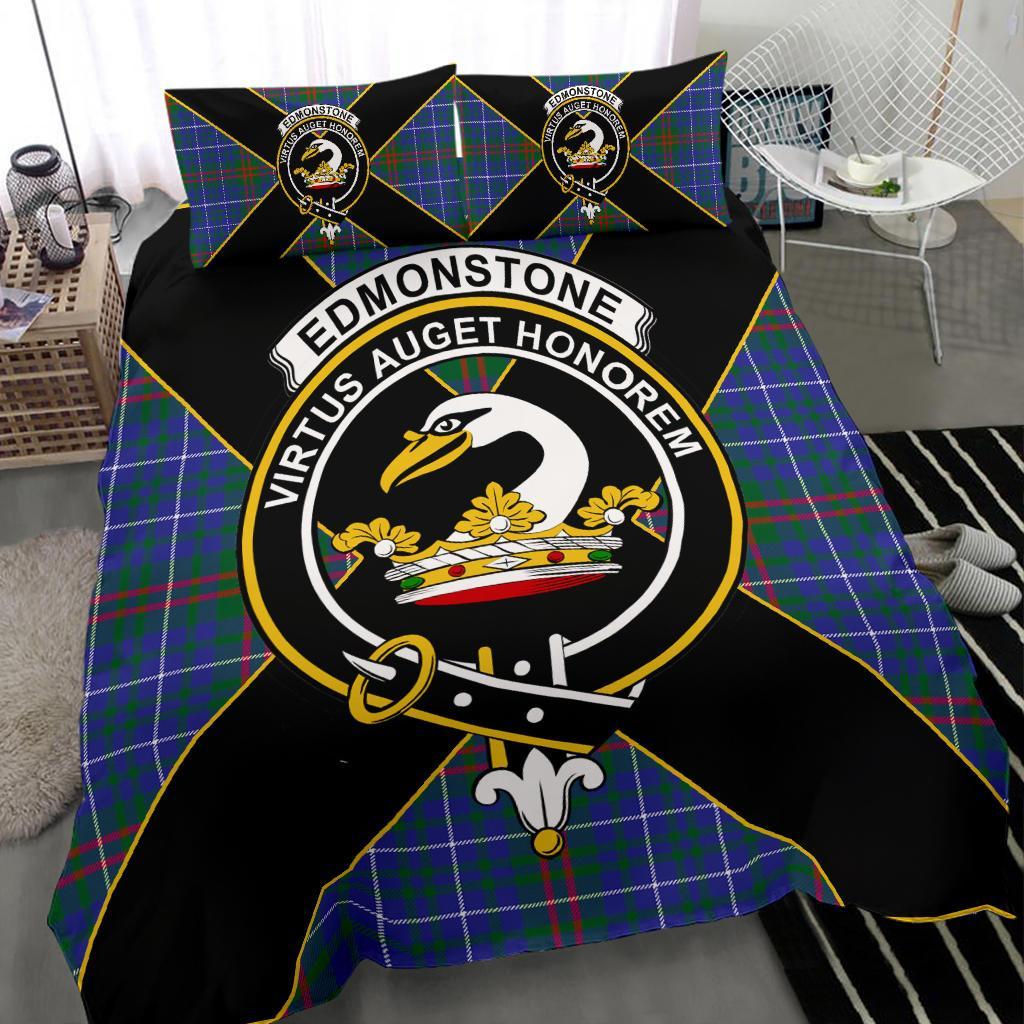 Edmonstone (of Duntreath) Tartan Crest Bedding Set - Luxury Style