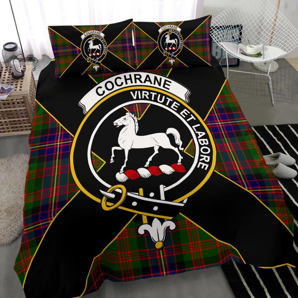 Cochrane Tartan Crest Bedding Set - Luxury Style