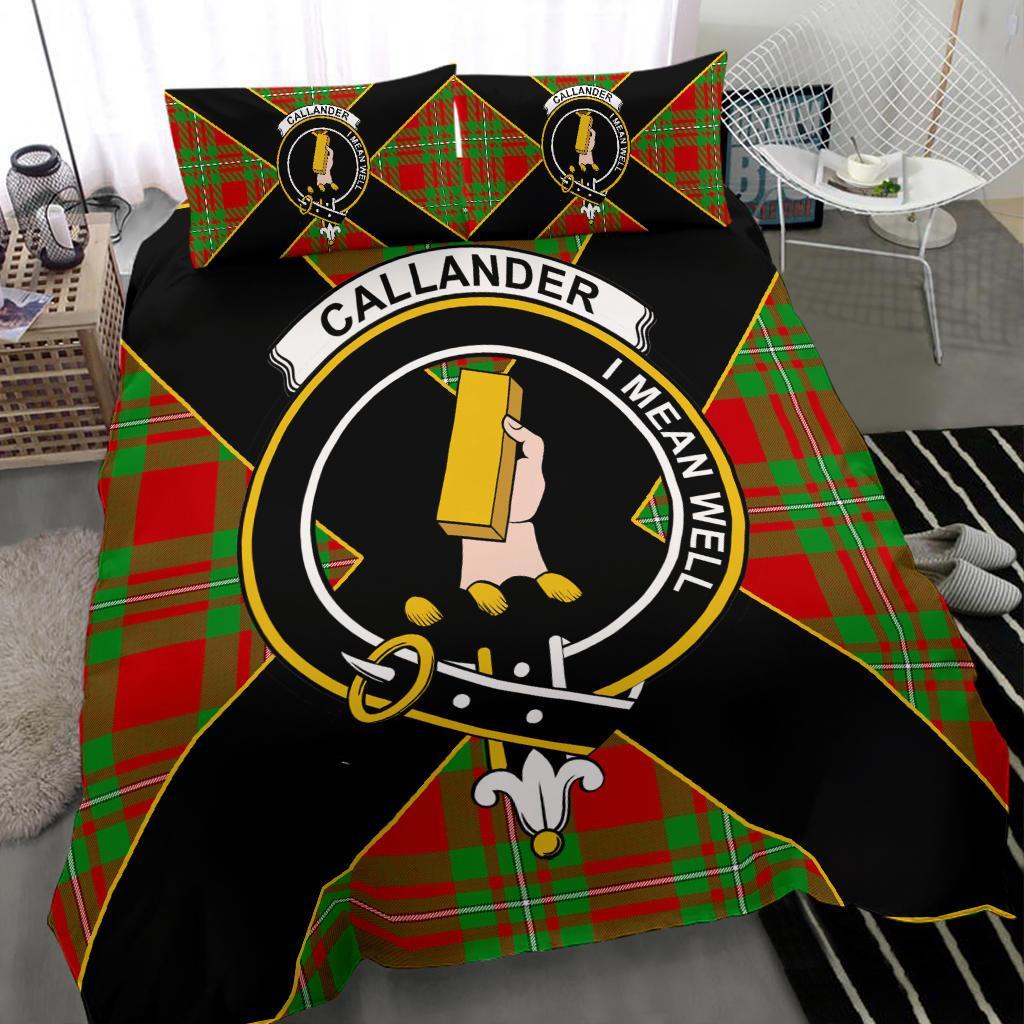 Callander Tartan Crest Bedding Set - Luxury Style