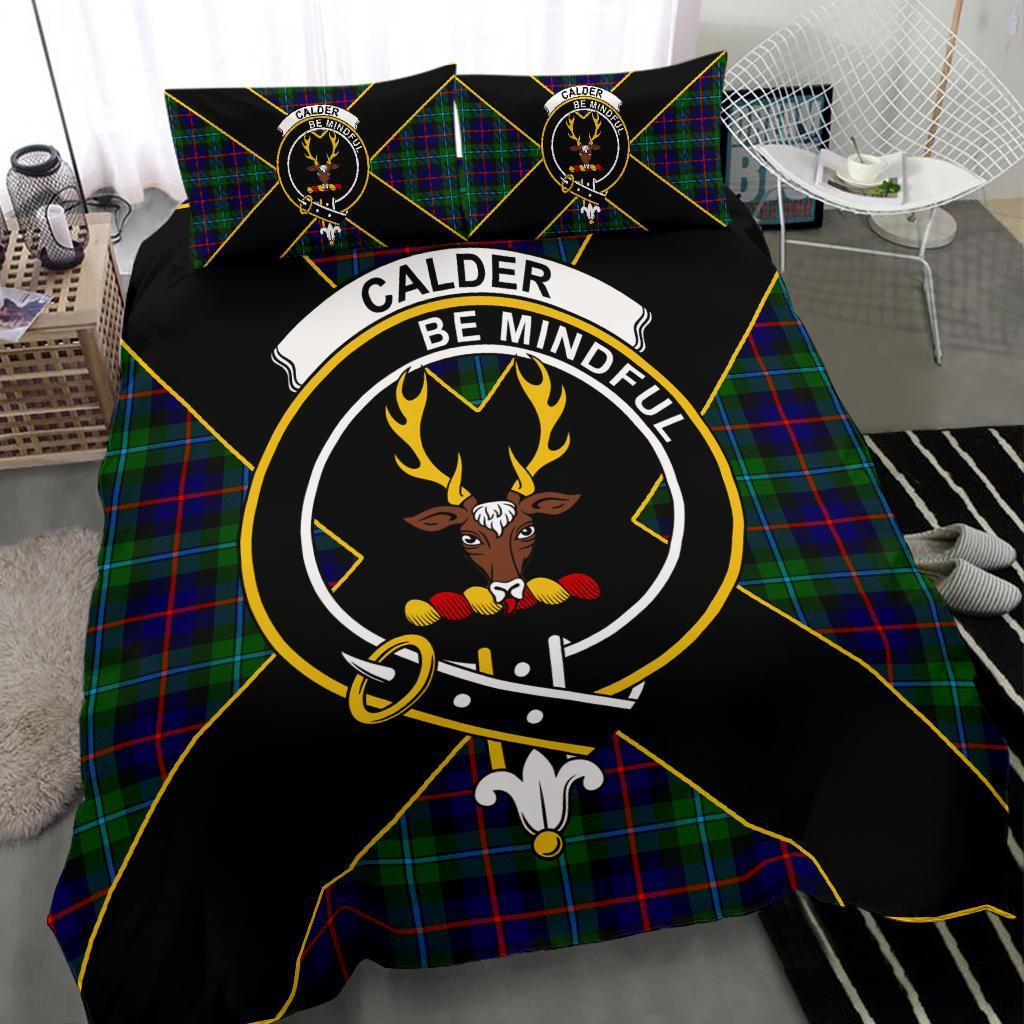 Calder Tartan Crest Bedding Set - Luxury Style