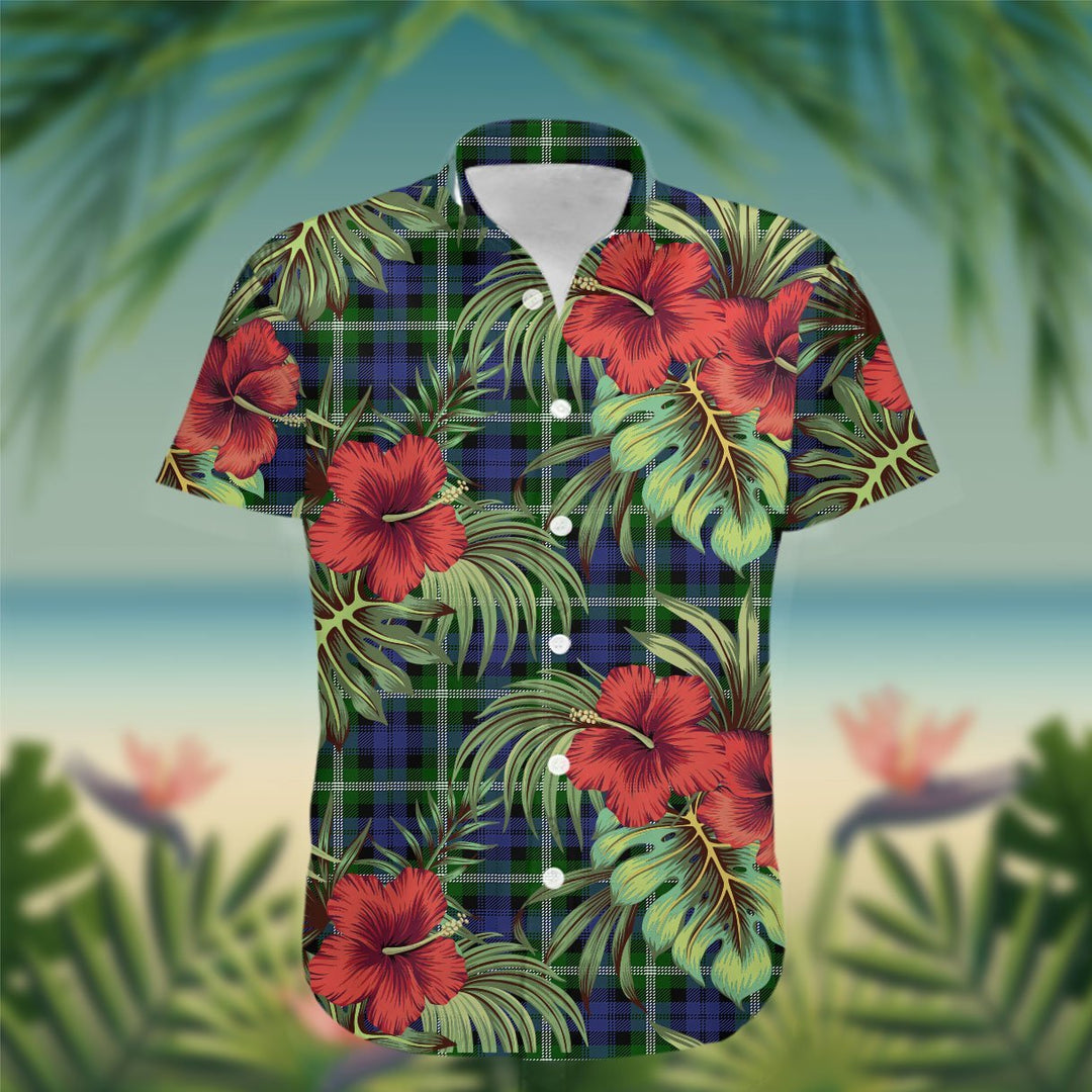 Baillie Tartan Hawaiian Shirt Hibiscus, Coconut, Parrot, Pineapple - Tropical Garden Shirt