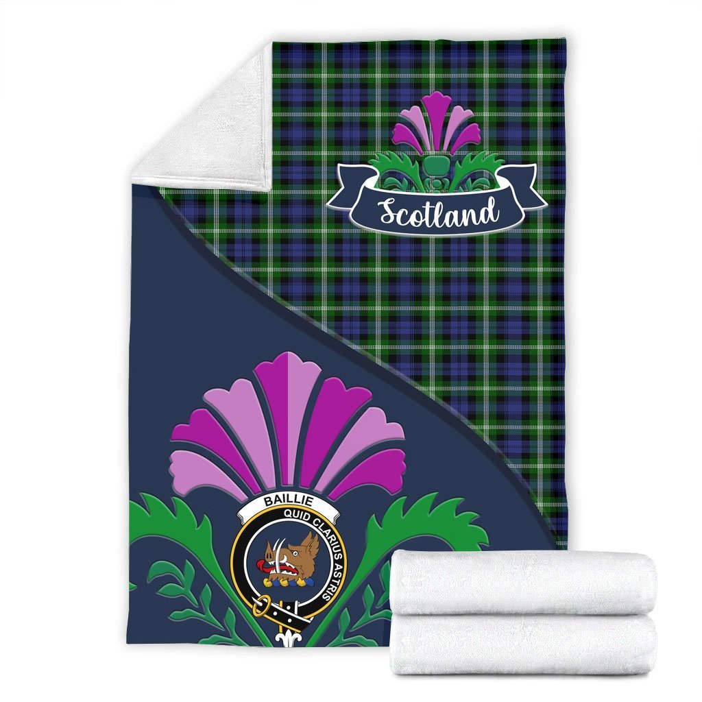 Baillie Tartan Crest Premium Blanket - Thistle Style