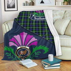 Baillie Tartan Crest Premium Blanket - Thistle Style