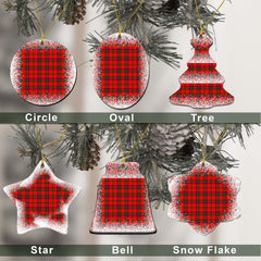 Bain Tartan Christmas Ceramic Ornament - Snow Style