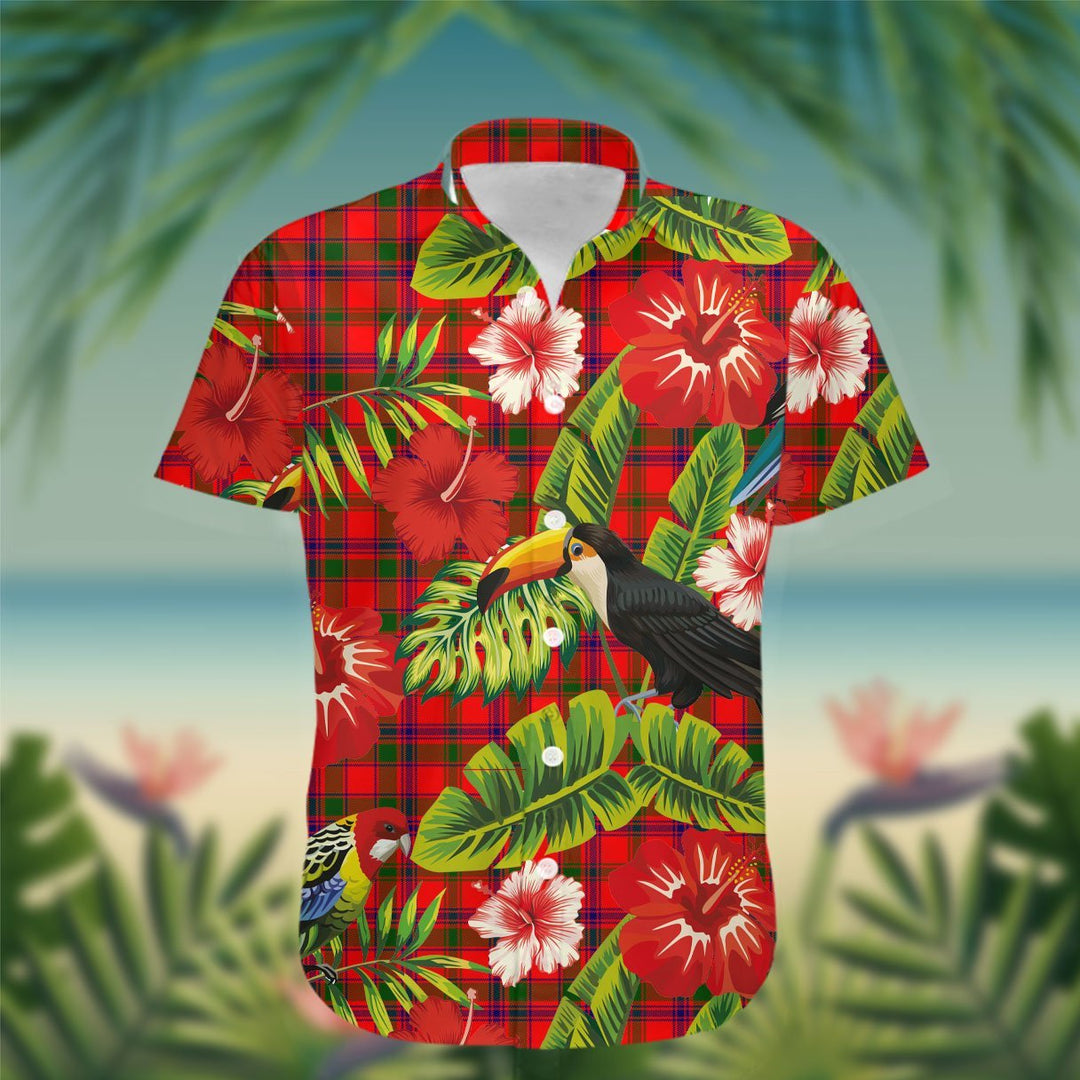 Bain Tartan Hawaiian Shirt Hibiscus, Coconut, Parrot, Pineapple - Tropical Garden Shirt