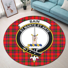 Bain Tartan Crest Round Rug