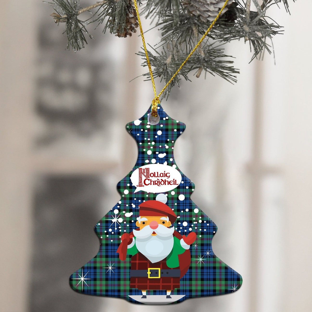 Baird Ancient Tartan Christmas Ceramic Ornament - Santa Style