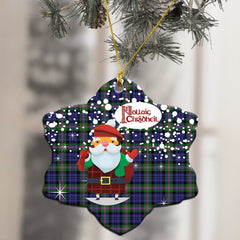 Baird Modern Tartan Christmas Ceramic Ornament - Santa Style