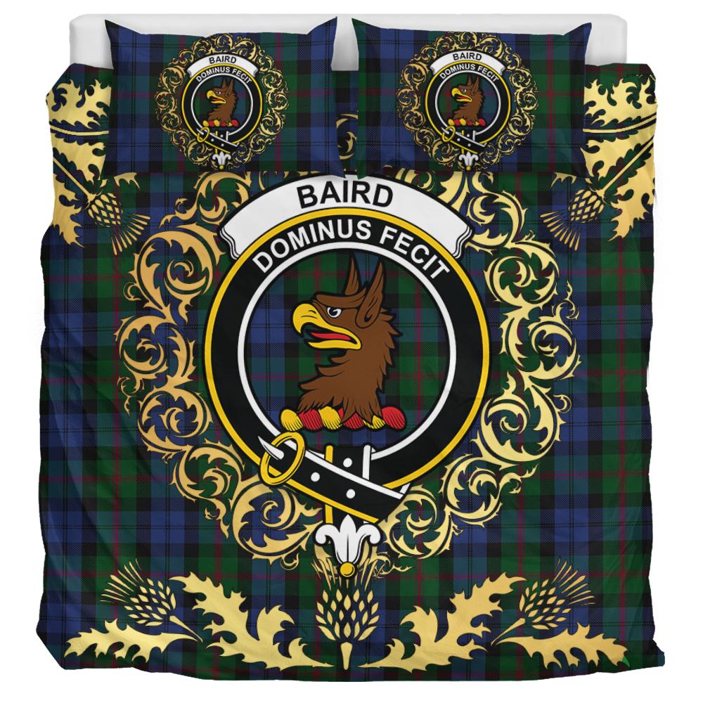 Baird Tartan Crest Bedding Set - Golden Thistle Style