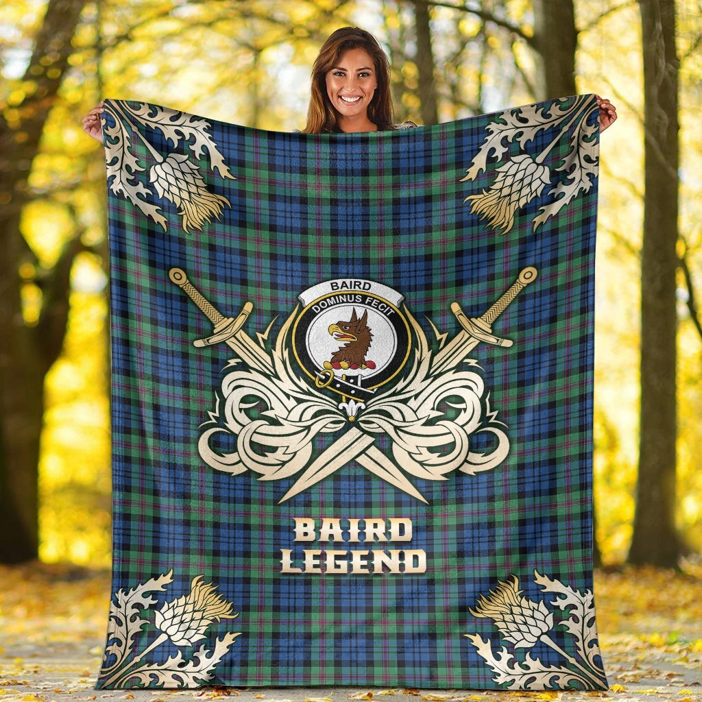 Baird Ancient Tartan Gold Courage Symbol Blanket