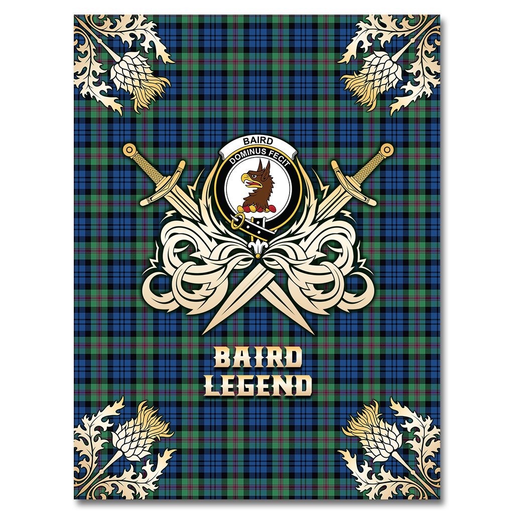 Baird Ancient Tartan Gold Courage Symbol Blanket