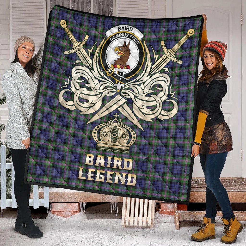 Baird Modern Tartan Crest Legend Gold Royal Premium Quilt