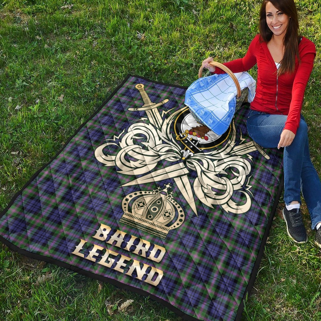 Baird Modern Tartan Crest Legend Gold Royal Premium Quilt