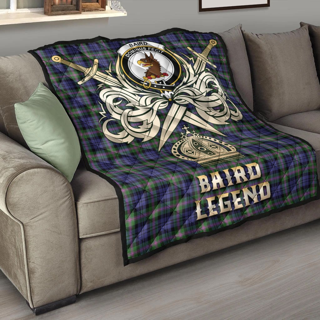 Baird Modern Tartan Crest Legend Gold Royal Premium Quilt