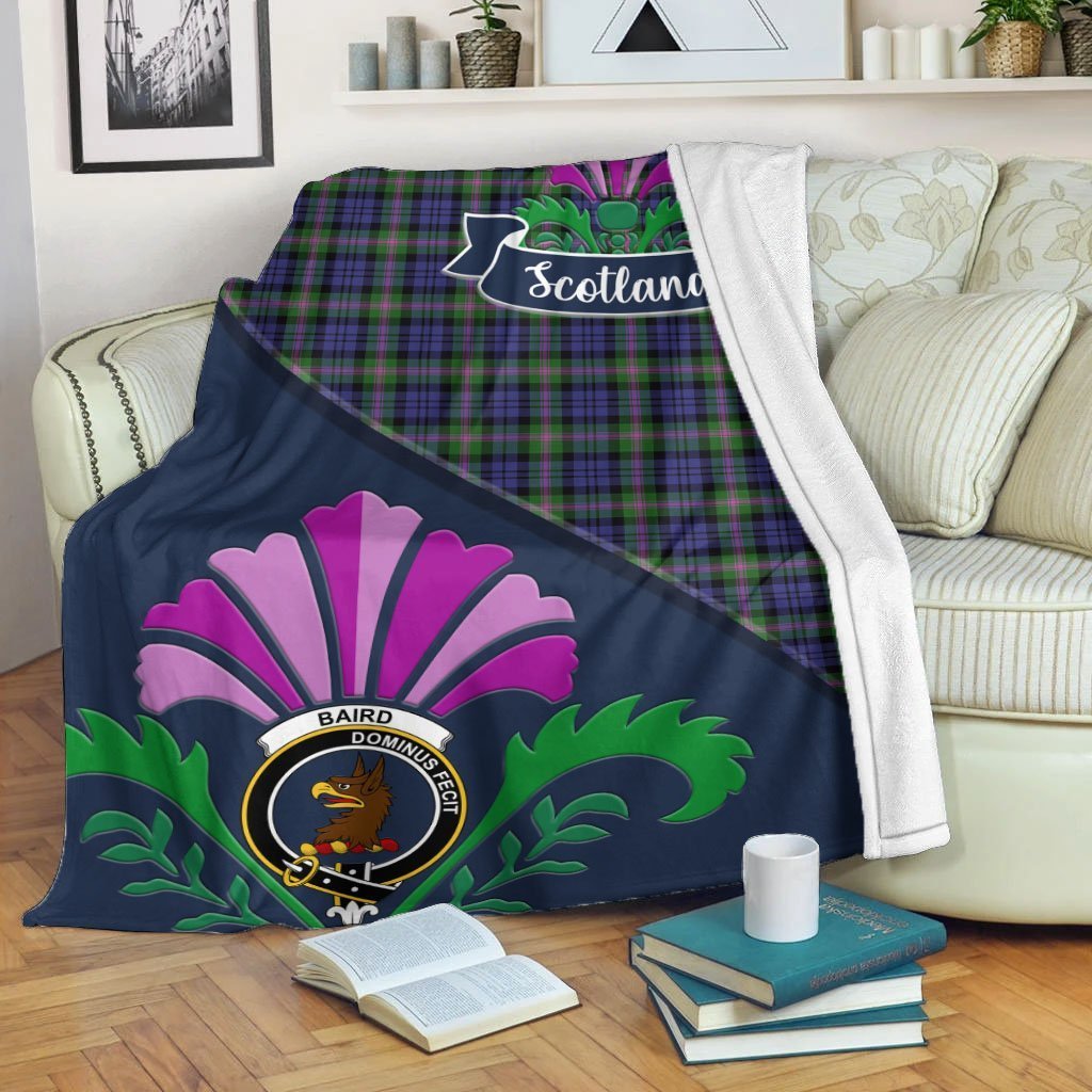 Baird Tartan Crest Premium Blanket - Thistle Style