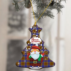 Balfour Modern Tartan Christmas Ceramic Ornament - Santa Style