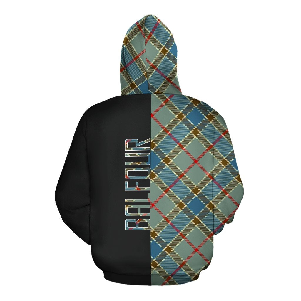 Balfour Blue Tartan Hoodie Half of Me - Cross Style