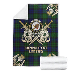 Bannatyne Tartan Gold Courage Symbol Blanket