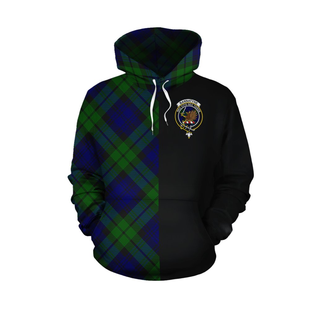 Bannatyne Tartan Hoodie Half of Me - Cross Style