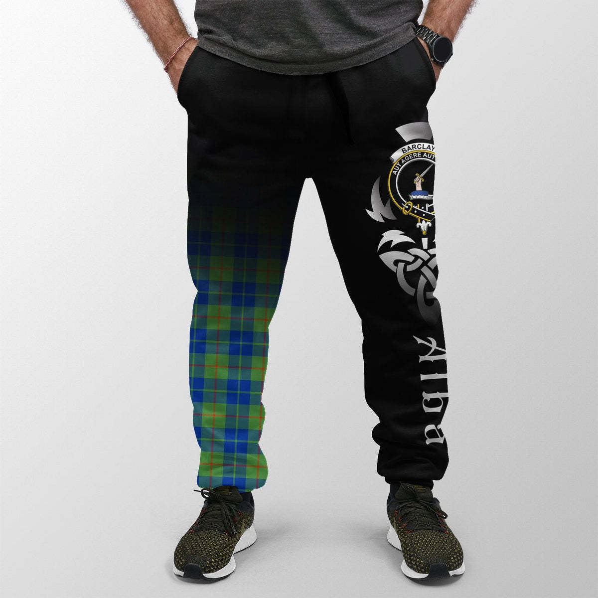 Barclay Hunting Ancient Tartan Crest Jogger Sweatpants - Alba Celtic Style